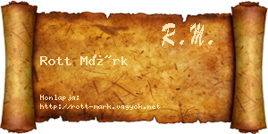Rott Márk névjegykártya